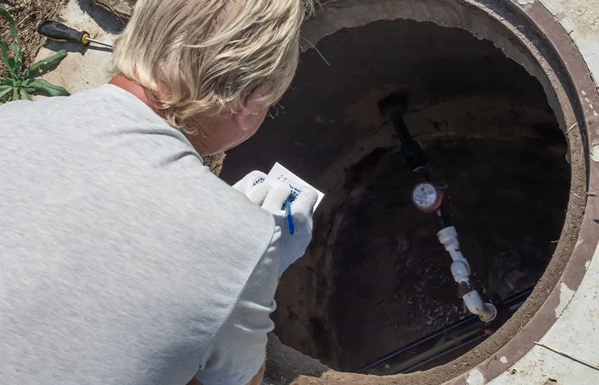 Silverback technician servicing a well water system in Boerne, TX