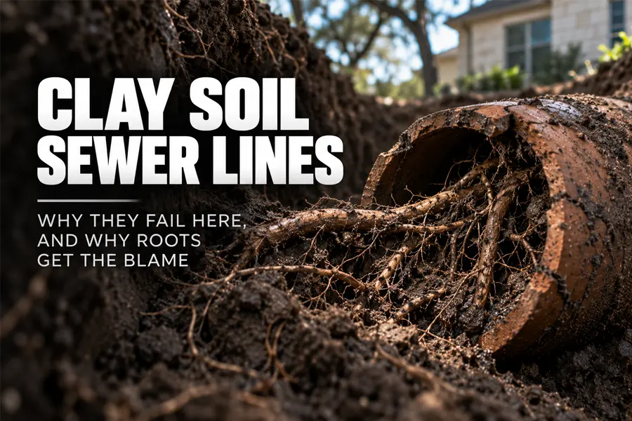 Clay Soil Sewer Lines: Why They Fail Here, and Why Roots Get the Blame